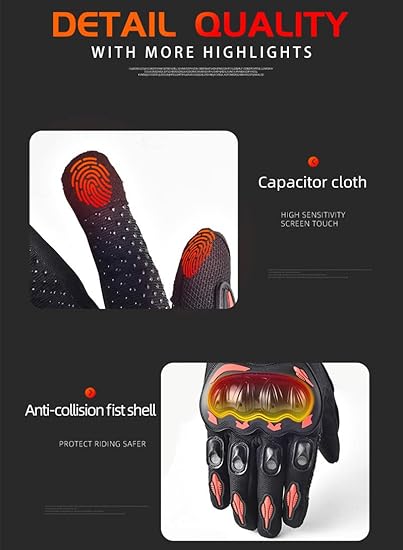 Guantes de Moto Unisex con Pantalla Táctil