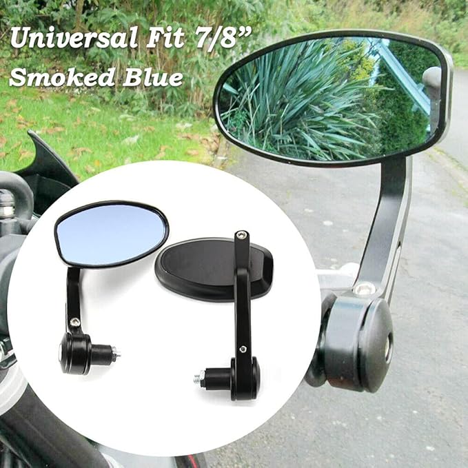 Espejos Café Racer de Lujo Semi-Ovalados – Universales y Antirreflejo