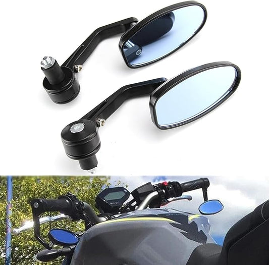 Espejos Café Racer de Lujo Semi-Ovalados – Universales y Antirreflejo