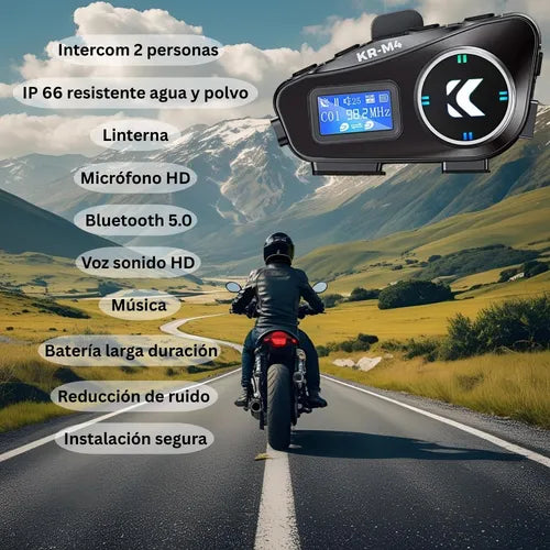 Intercomunicador Para Casco Moto Karler KR-M4 | Bluetooth + FM + USB + TF + Micrófono