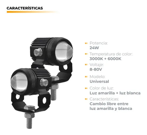 Kit Exploradoras Proyector LED para Moto y Auto