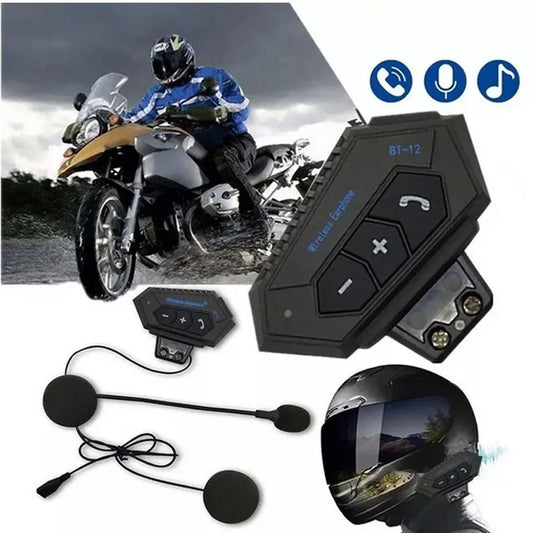 Intercomunicador Auricular Bluetooth BT12 para Casco de Moto