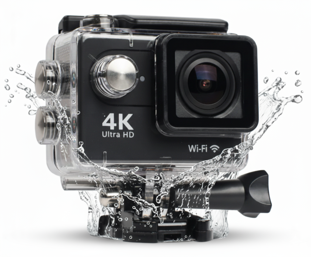 Cámara WiFi 4K Deportiva para Moto, Viajes y Aventuras
